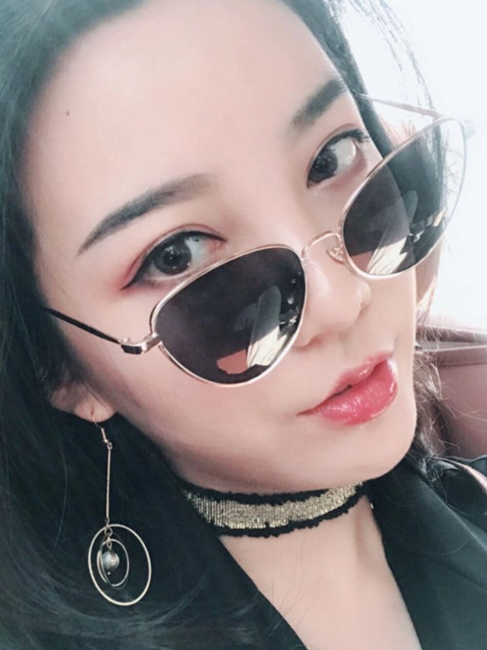 Black Shades Gold Frame Sunglasses Cat Eye YesStyle Women Retro Y2k Fashion